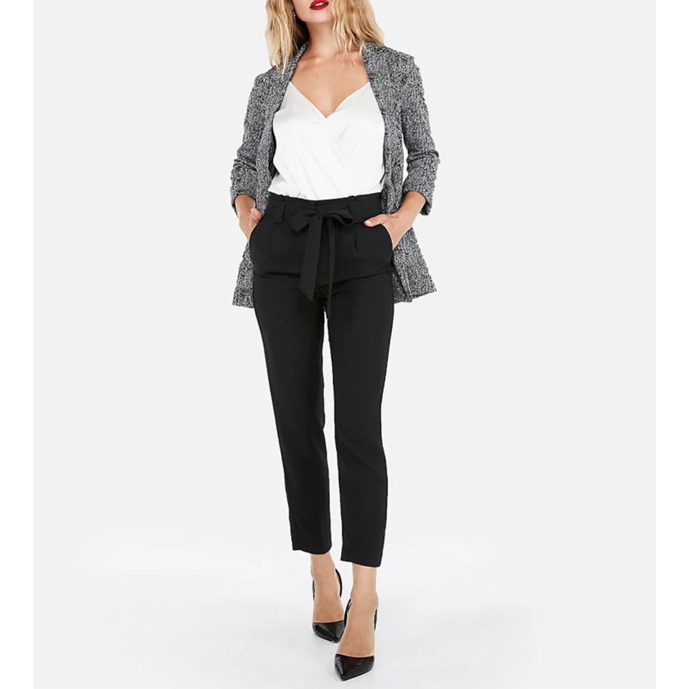 Express black sash tie pants